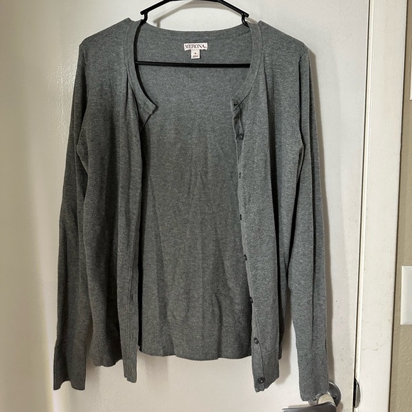 Merona size small heather gray button front cardigan - Picture 1 of 6